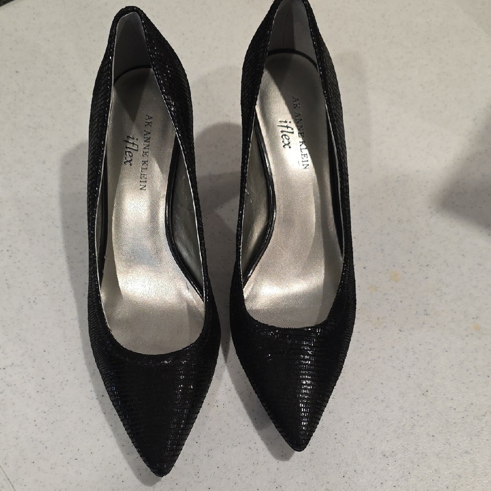 Anne Klein Shimmering Black Heels